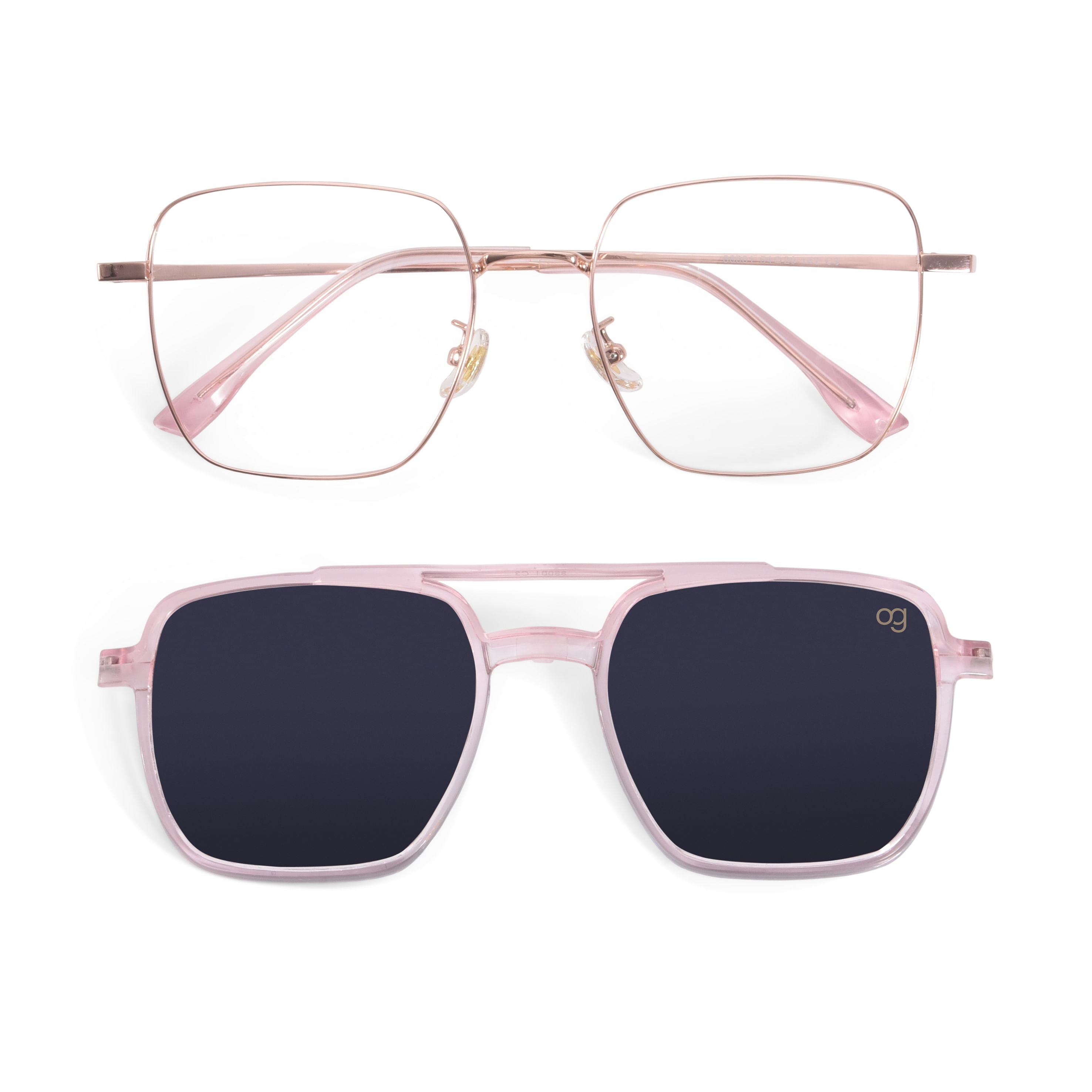 Buy Aces Pink Polarized Aviator Clip On Sunglasses Woggles
