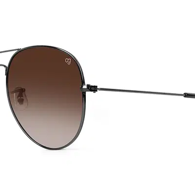 Buy Aethern Brown Aviator Sunglasses