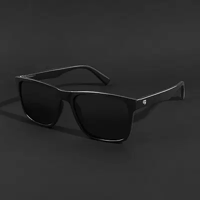 Buy Auralite Black Polarized Square Sunglasses