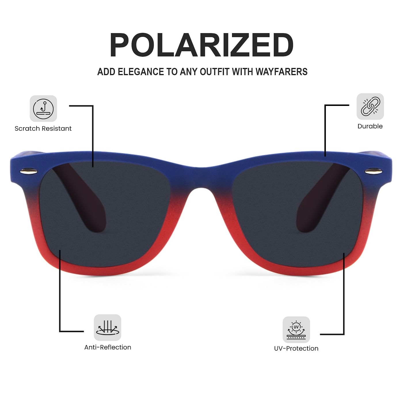 Buy Capital Polarized Wayfarer Sunglasses Woggles