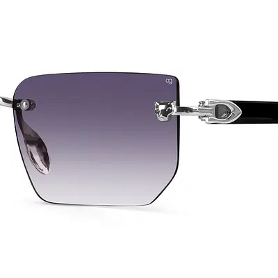 Buy Fred Silver Rimless Rectangle Sunglasses