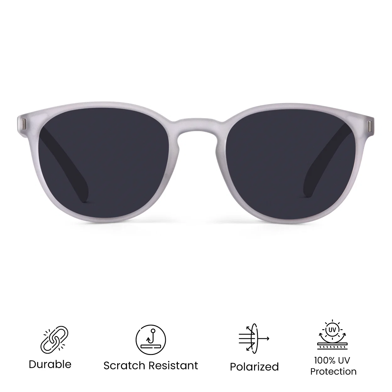 Grey Ghost Polarized Round Sunglasses
