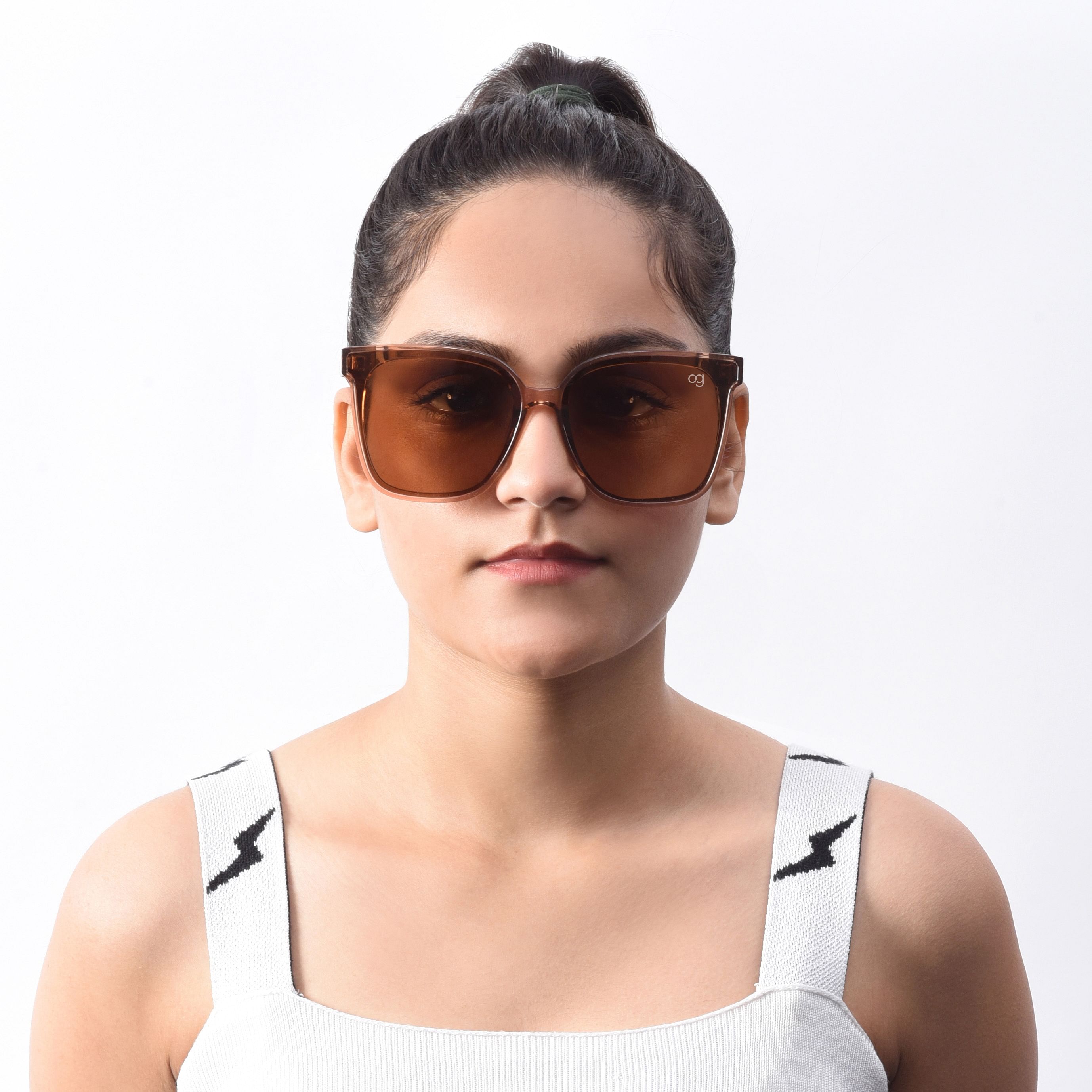Brown oversized sunglasses hot sale