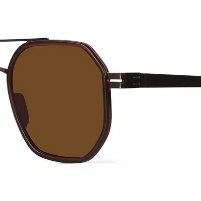Buy Ockhi Levitate Brown Polarized Hexagonal Sunglasses