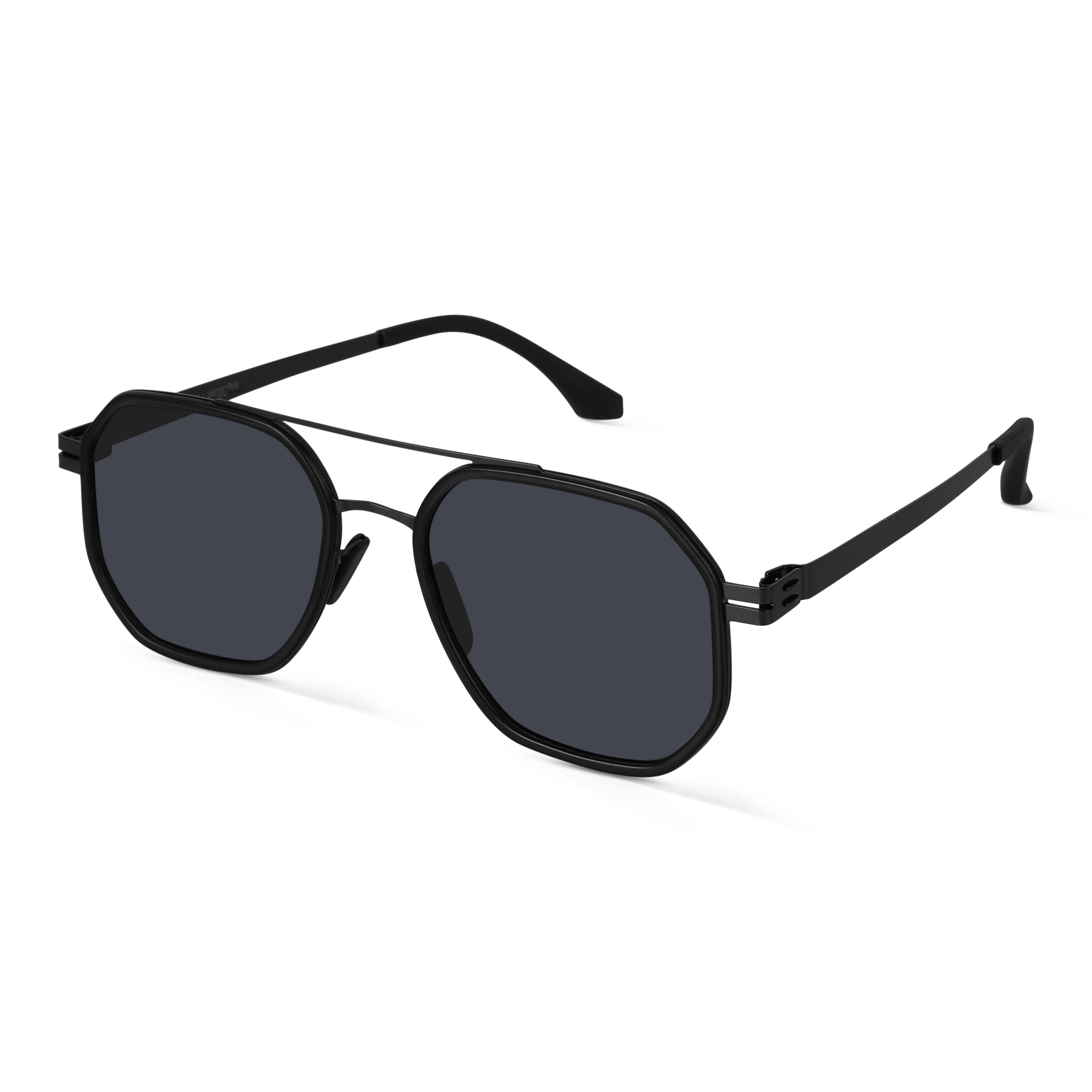 Jet black aviator sunglasses sales