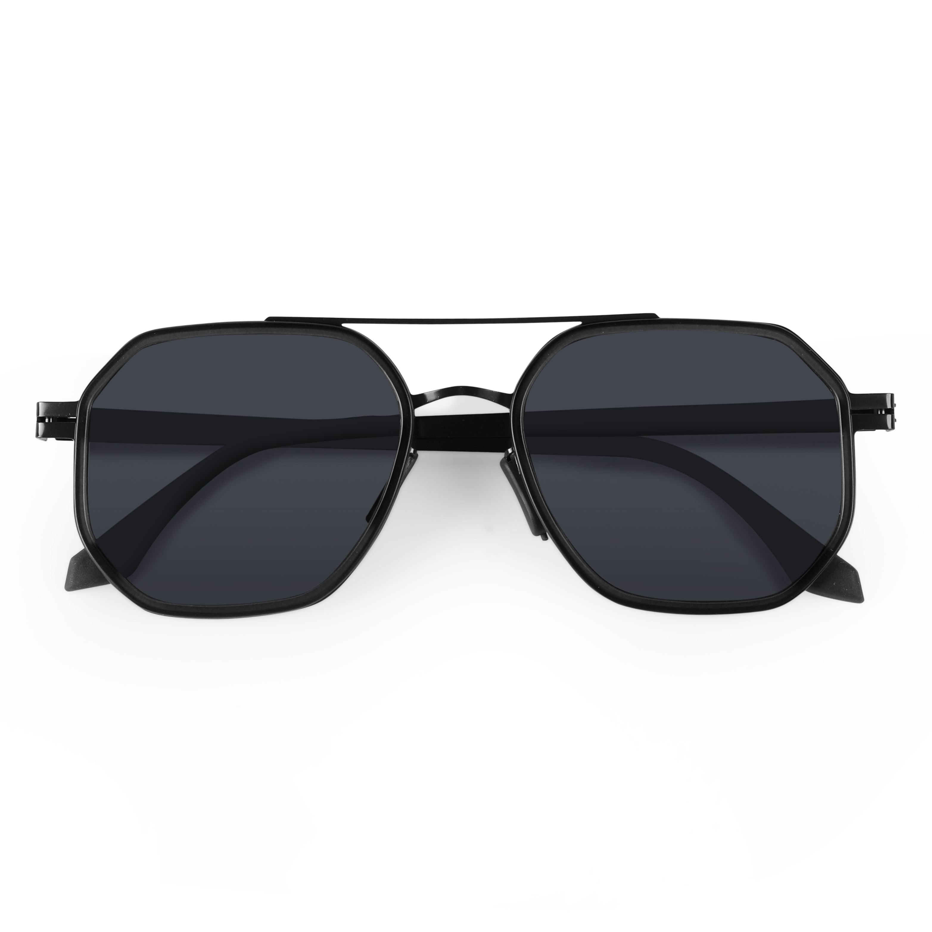 Buy Ockhi Levitate Jet Black Polarized Hexagonal Sunglasses Woggles