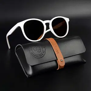 Shop Radon White Polarized Round Sunglasses