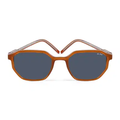 Buy Red Pappy Fable Black Hexagonal Sunglasses