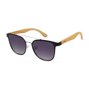 Slate Polarized Square Wooden Sunglasses