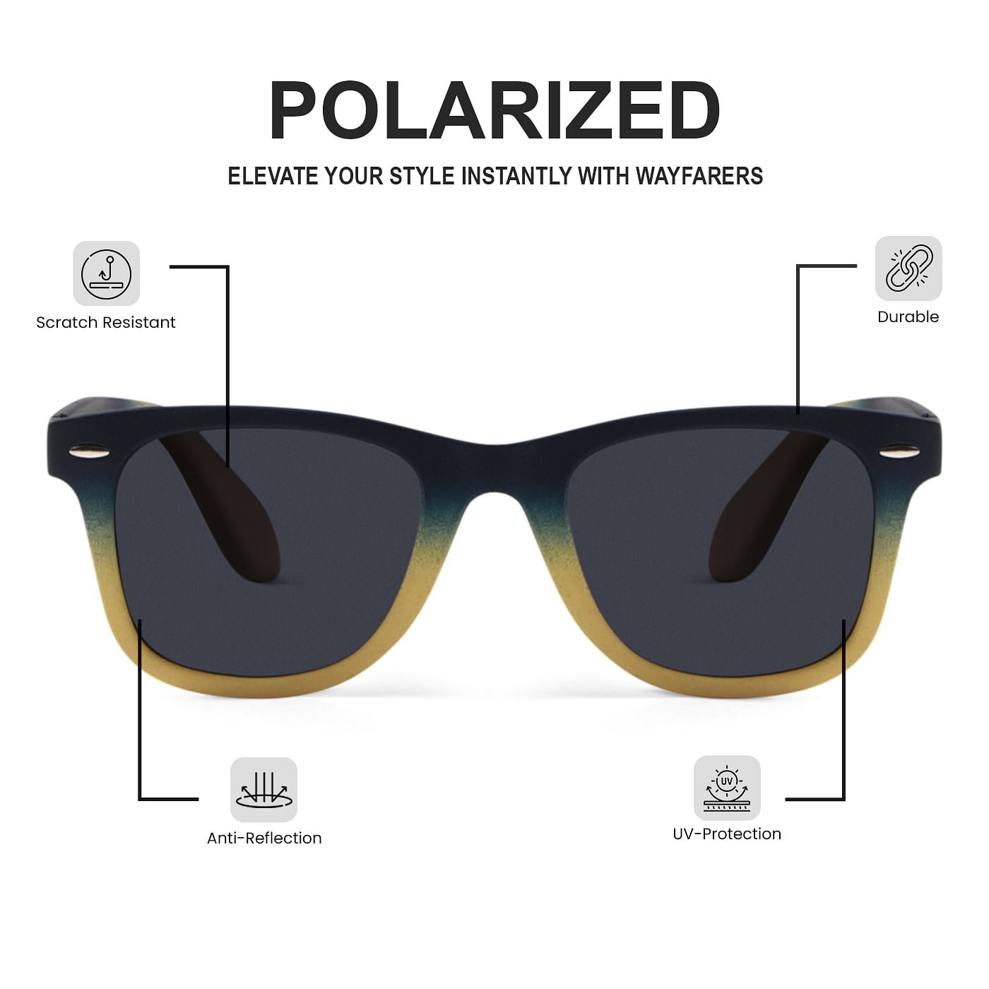 Buy Titan Polarized Wayfarer Sunglasses Woggles