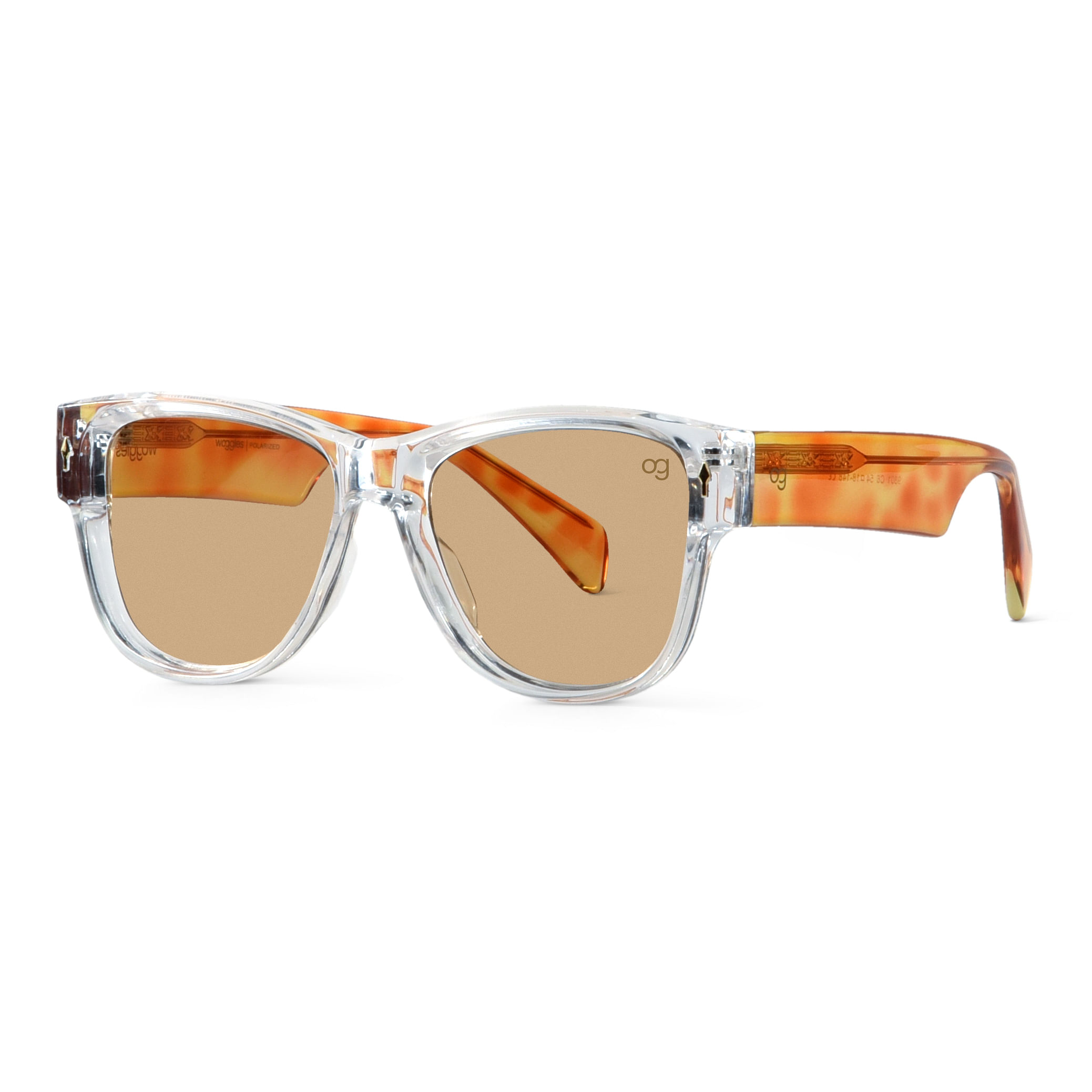 Walnut Wood Classic Sunglasses Semi-Transparent Frame Black Lenses